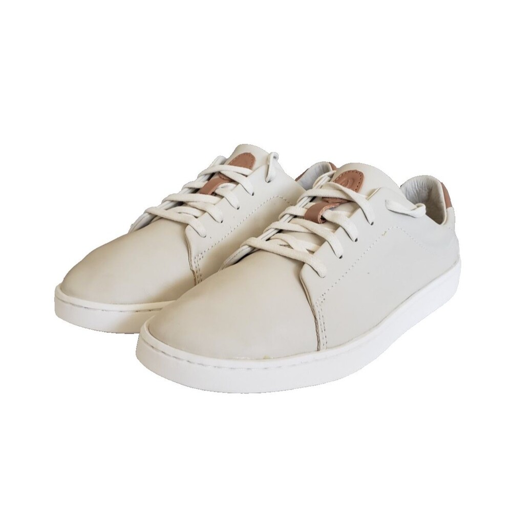 OluKai Pehuea Li Ili Women's Size 8.5 Beige/White Cream Leather Casual Sneakers
